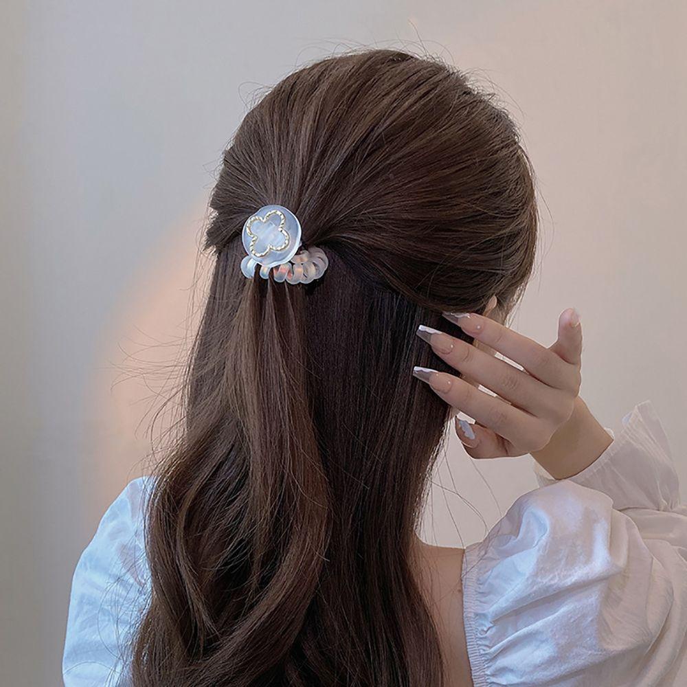 Dây Buộc Tóc Đuôi Ngựa Hình Hoa / Trái Tim Phong Cách Hàn Quốc Thanh Lịch Cho Nữ Giá Đỡ