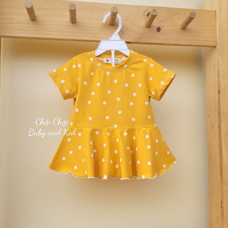 Áo váy,áo cộc tay chất Cotton xuất Dư mềm mát cho bé gái (5_18kg)_Chíp Chíp Shop