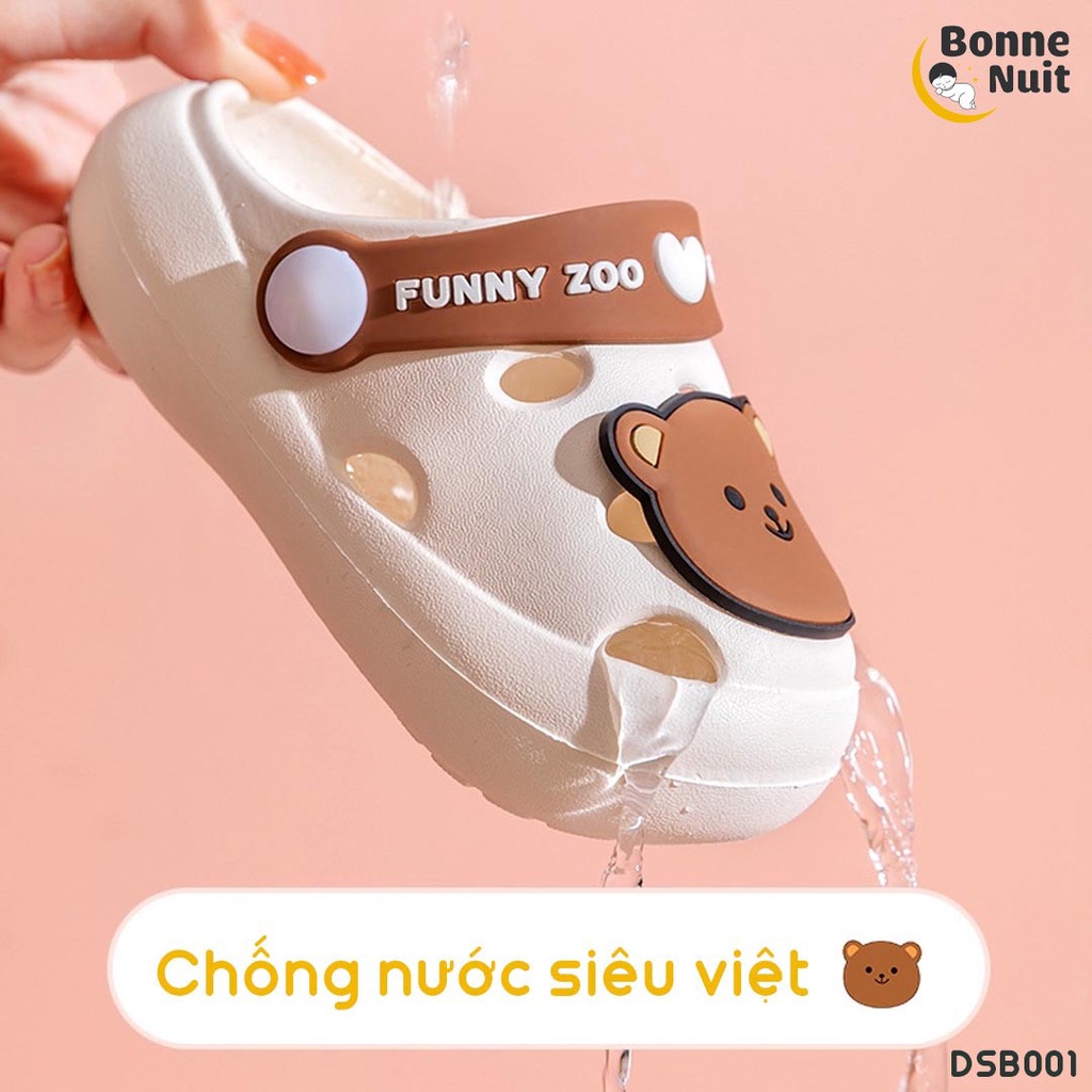 Dép sục gấu Bear siêu mềm - chống trượt - chống nước cho bé yêu