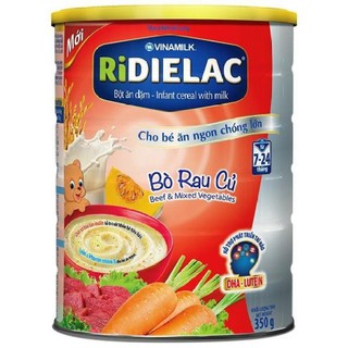 Bột ăn dặm ridielac bò rau củ - hộp thiếc 350g