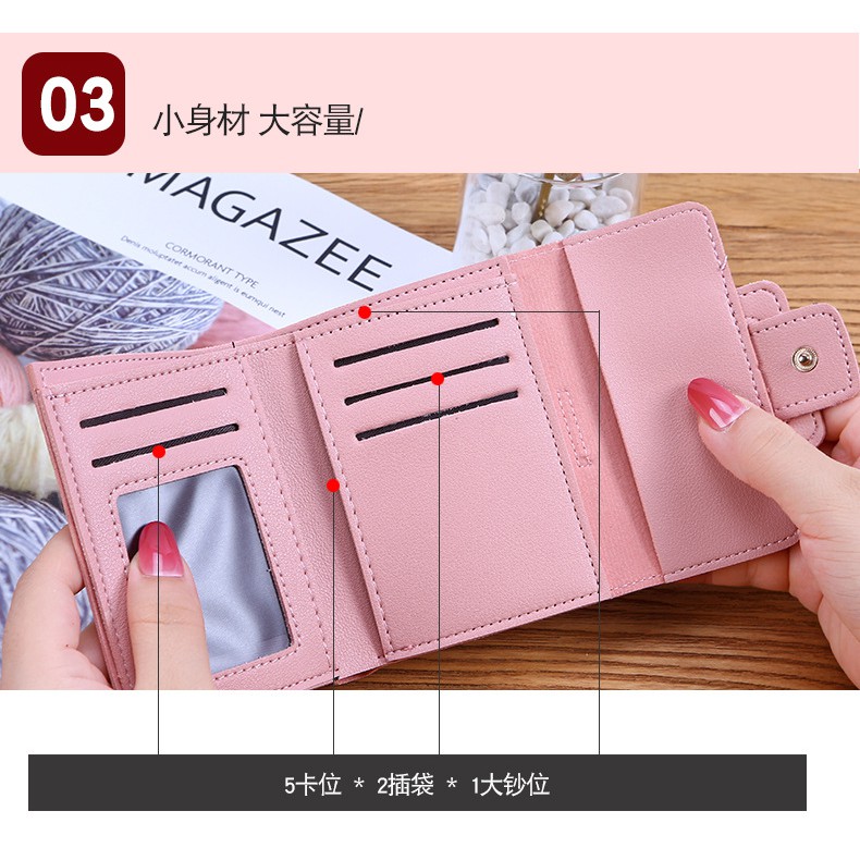VÍ NỮ NGẮN VQY-1 12cm x 2cm x 9cm | BigBuy360 - bigbuy360.vn