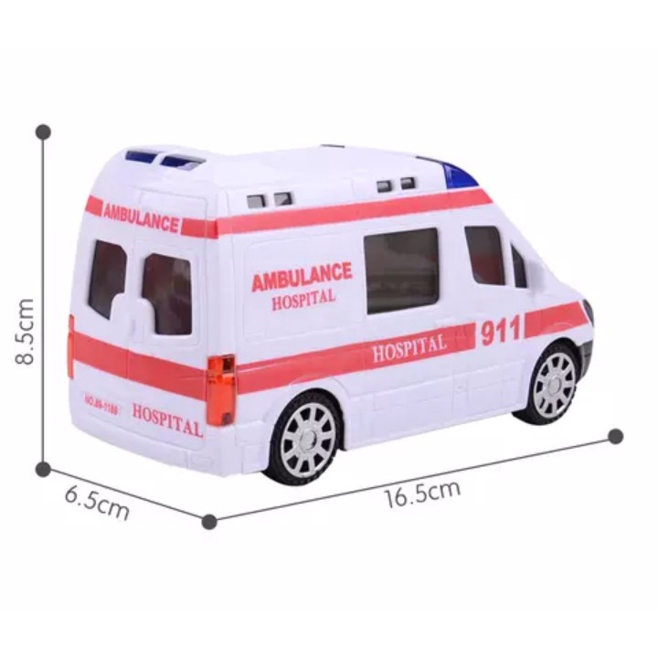 Xe Cứu Thương Đồ Chơi Nhạc Đèn Bằng Nhựa  Cho Bé