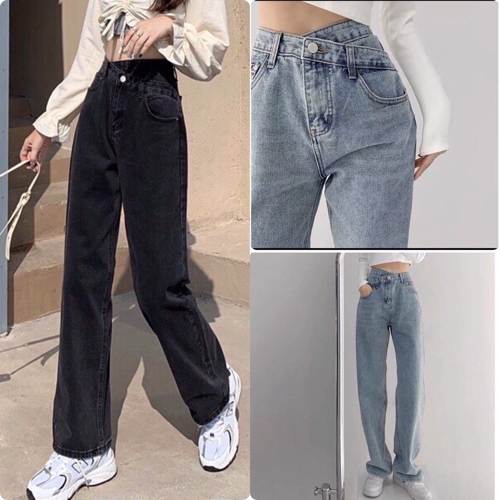 [M2071] Quần Jean Nữ Ống Suông Dài  dáng đẹp Chất jean dày dặn miền mại Xưỡng may LT77
