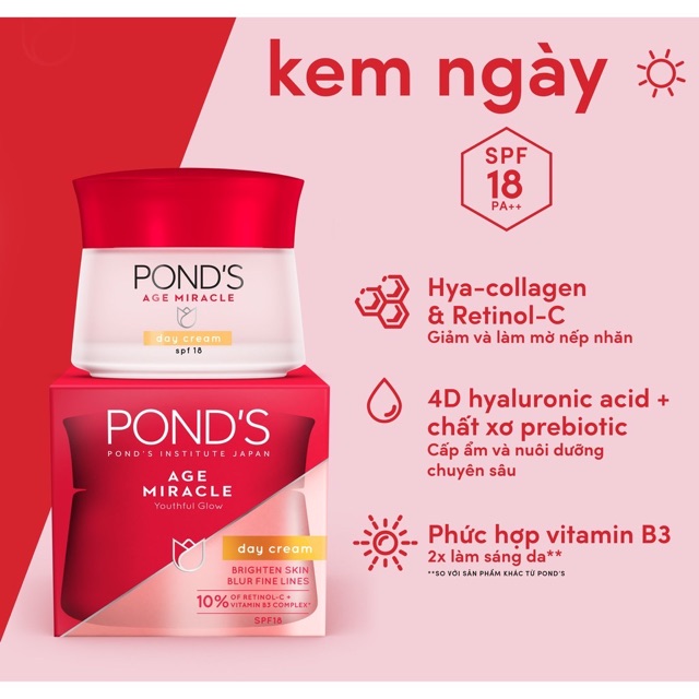 Combo kem ponds 50g ngăn ngừa lão hoá ngày và đêm