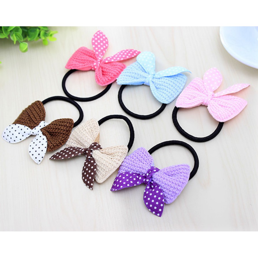 Cột Tóc Nơ Len Nhiều Màu Phong Cách Hàn Quốc PKT001