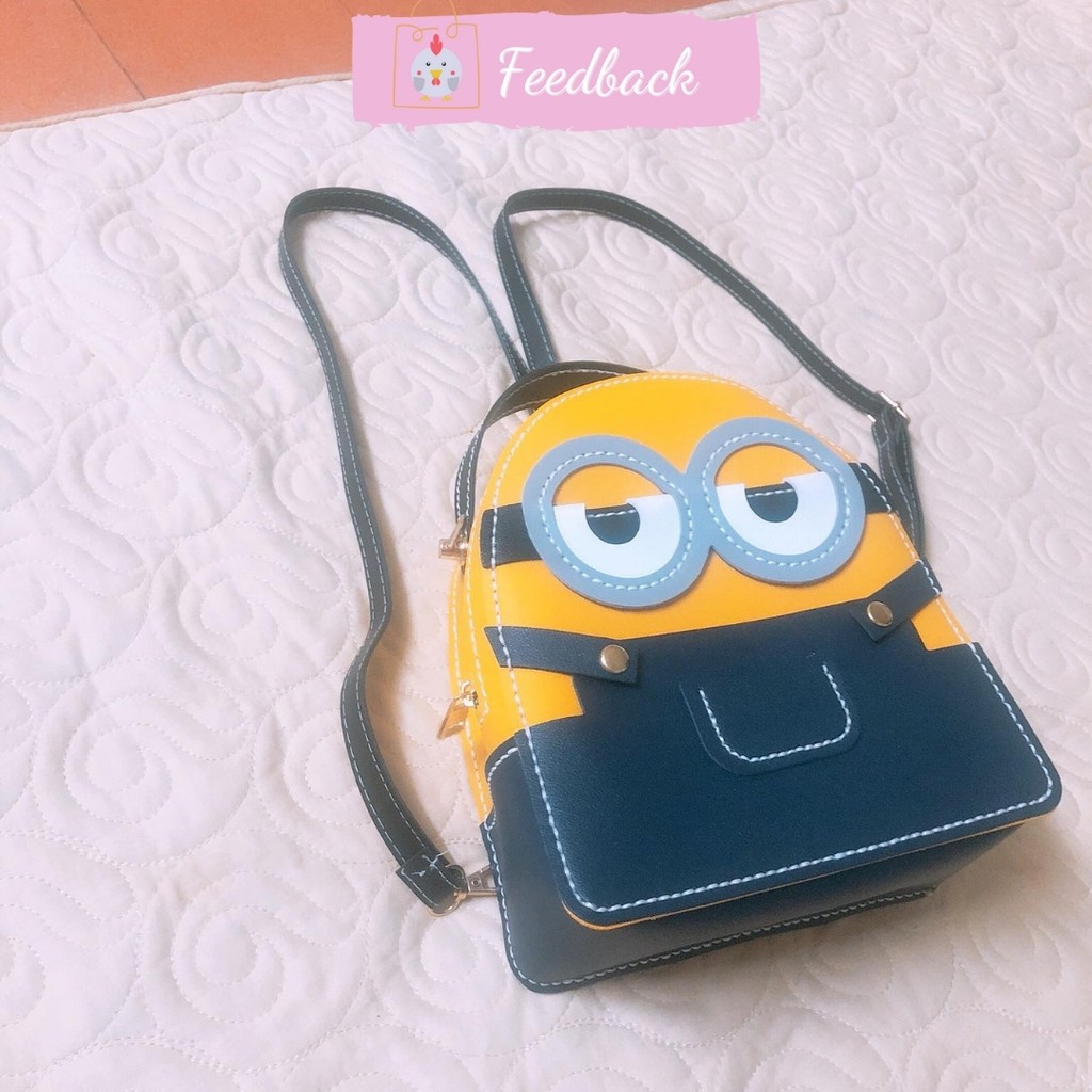 Túi handmade, Túi tự làm Balo Minions đáng yêu đầy đủ phụ kiện có video hướng dẫn Kawaii_Handmade