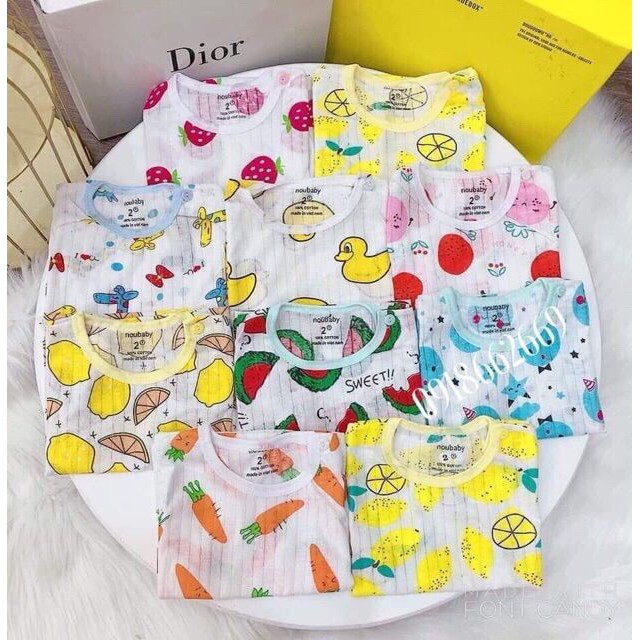 SET 05 BỘ COTTON GIẤY CỘC TAY  CHO BÉ