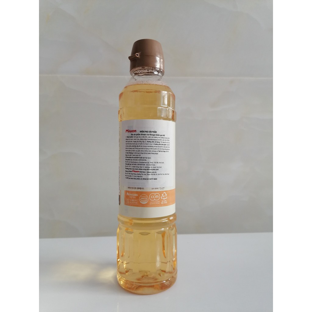 [500ml] GIẤM GẠO LỨC [Korea] MIWON Brown rice Vinegar