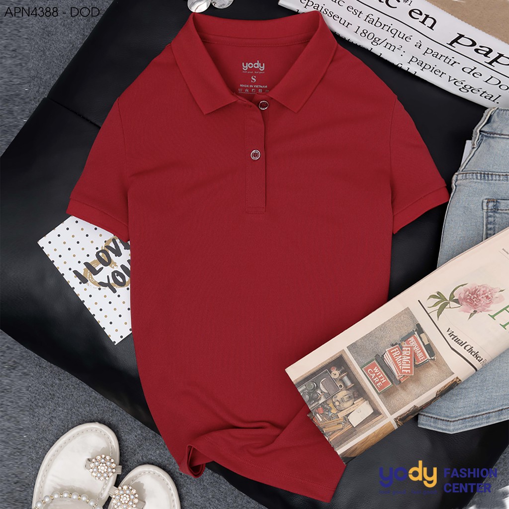 Áo thun polo nữ YODY cổ bẻ sợi cafe trơn nhiều màu APN4388 | BigBuy360 - bigbuy360.vn