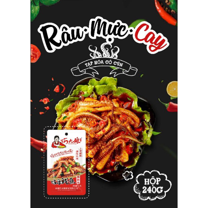 [HOT] Râu mực cay hãng Bà dì Nội trợ - hộp 240g 20Gói giòn giòn cay cay | BigBuy360 - bigbuy360.vn