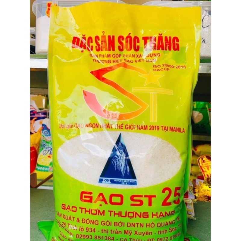 Gạo đặc sản Sóc Trăng ST 25- Túi 5kg