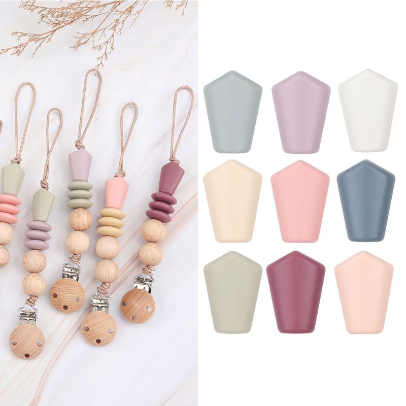 Bộ 20 Hạt Silicone Xỏ Vòng An Toàn Cho Bé Gặm Nướu DIY