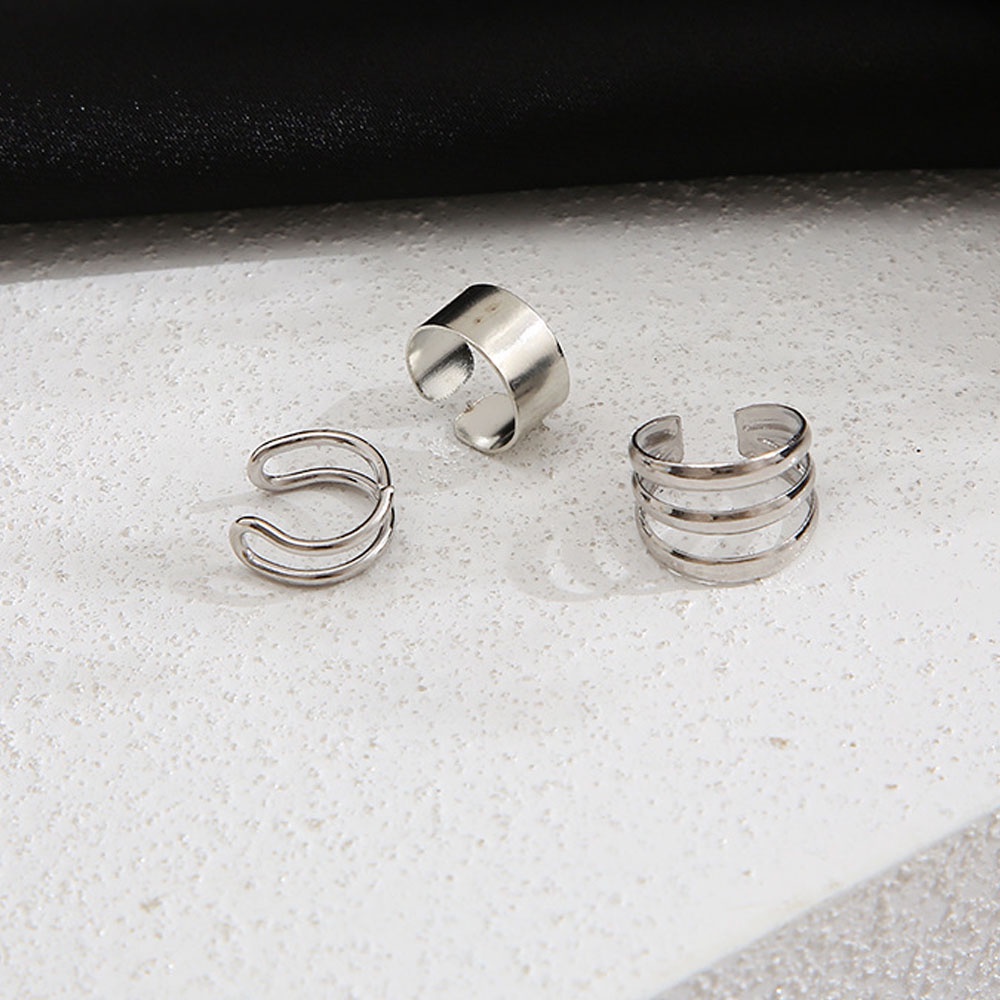 Set 3 Khuyên Tai Kim Loại Màu Sắc Thời Trang Cho Nữ