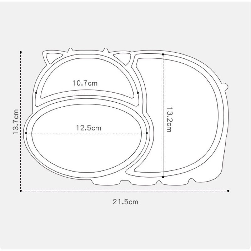 Khay Cua, Khay Hà Mã, Khay Silicon Có Đế Dính Hút Chân Không Chống Lật Cho Bé Ăn Dặm
