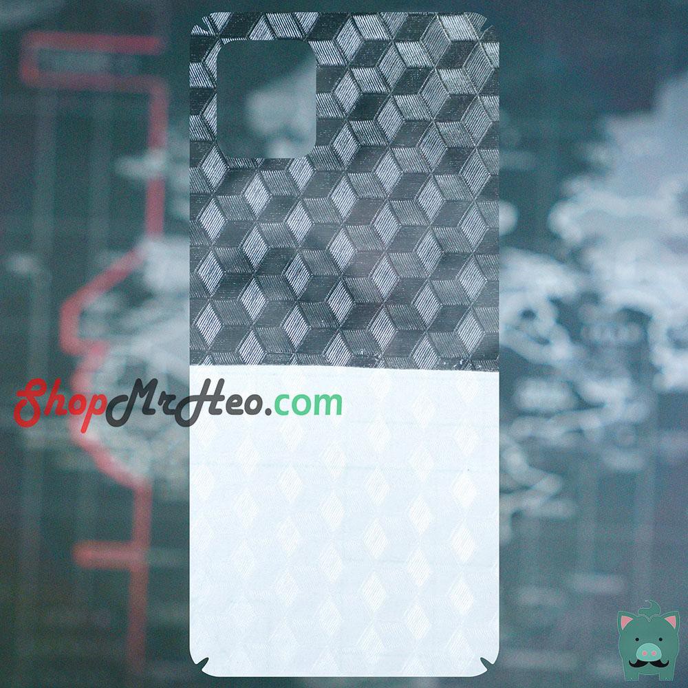 Skin Dán Mặt Sau Lưng Vân 3D Samsung Galaxy Note 10 Lite - S10 Lite - Carbon, Hình Hộp, Nhám, Vân Da