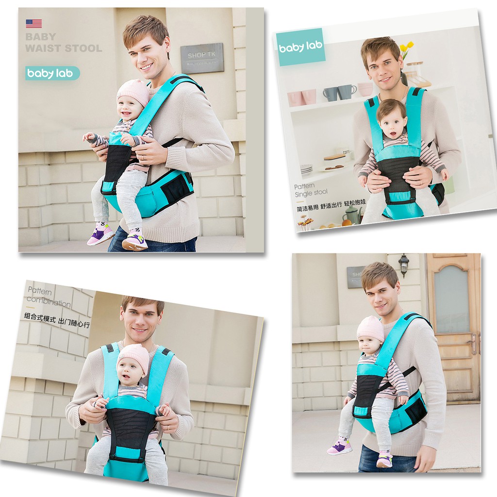 Địu ngồi em bé trợ lực 6 tư thế Baby Lab từ 0 - 36 tháng tuổi