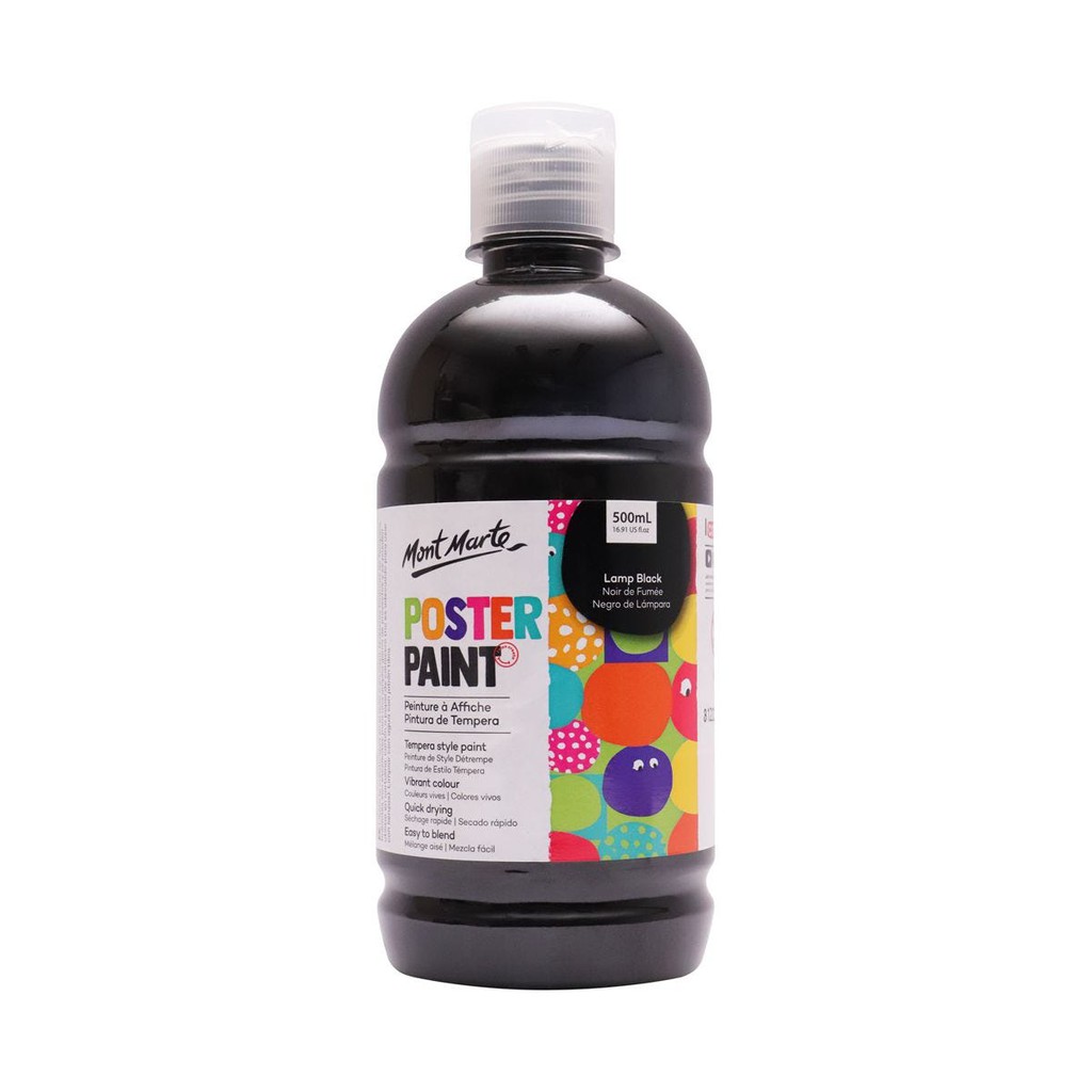 Màu Nước Poster Paint Mont Marte 500ml - Lamp Black - MPST0006