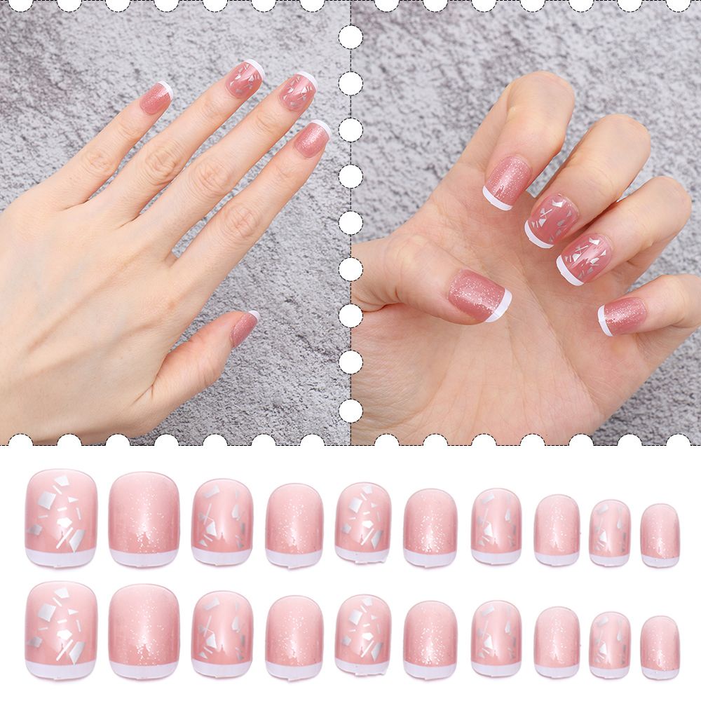 [Hàng mới về] Hộp 24 móng tay giả đầu tròn có thể tháo rời tiện dụng