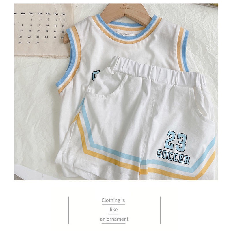 Set Đồ Thể Thao 5 Món Gồm Áo Ba Lỗ Và Quần Ngắn In Hình Cậu Bé Bút Chì Shin-Chan Thời Trang Mùa Hè Cho Bé Trai