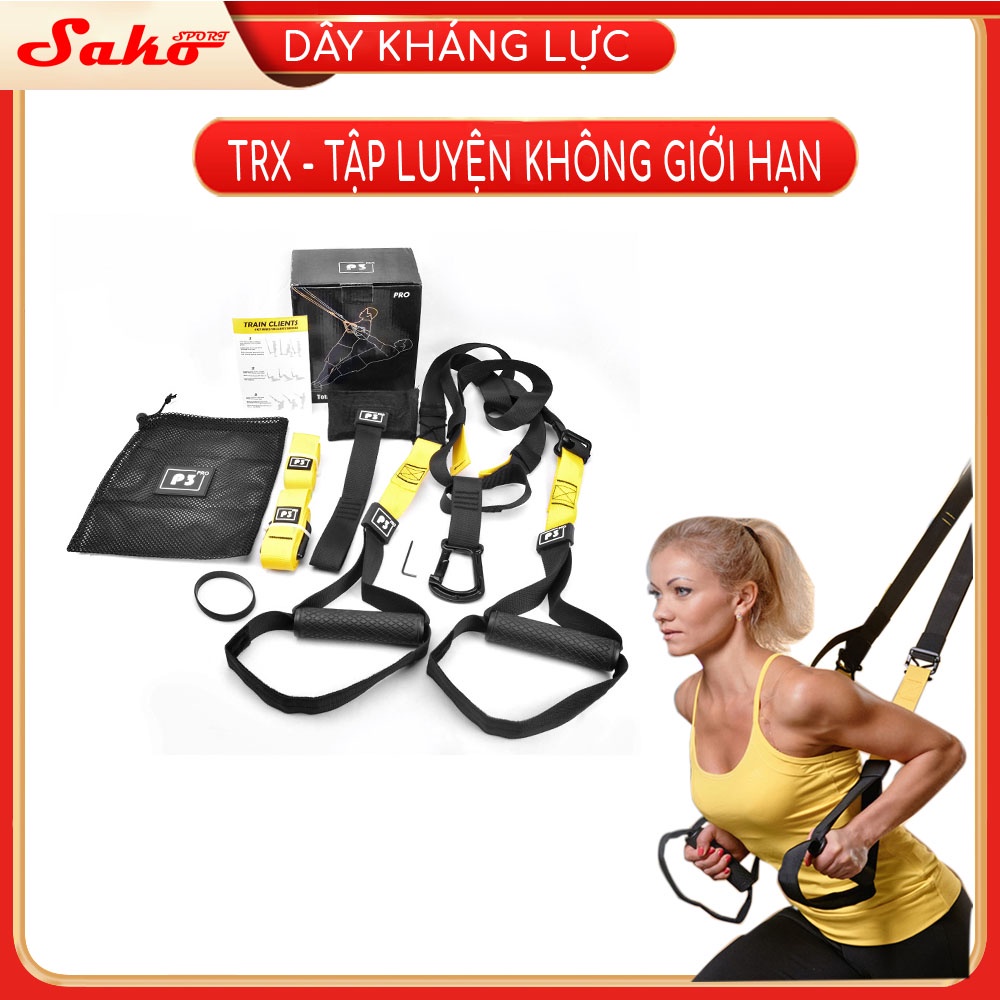 Dây kháng lực tập gym TRX P3, dây treo kháng lực đa năng tập Gym chính hãng SAKO Sport