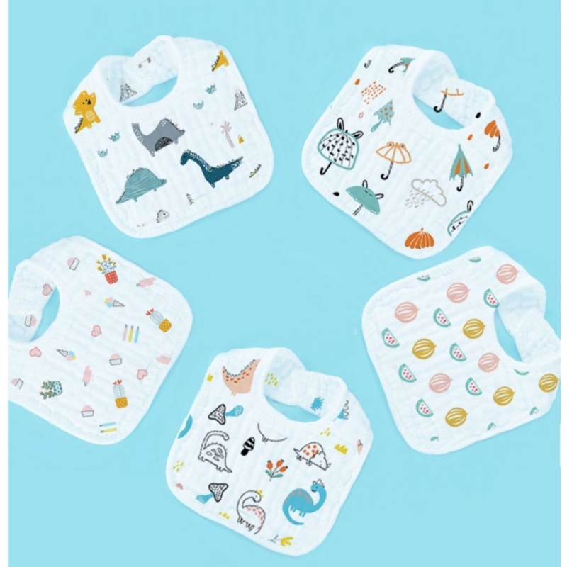 Yếm Ăn Cotton Dày Dặn Chống Thấm Nước 24 Giờ Dành Cho Bé