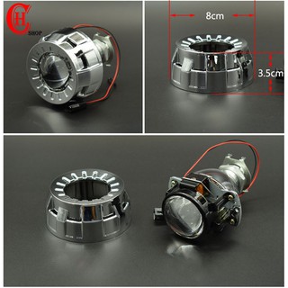 Đèn gương cầu Bi-xenon Mori mini và chụp xi phù hợp cho mọi loại xe