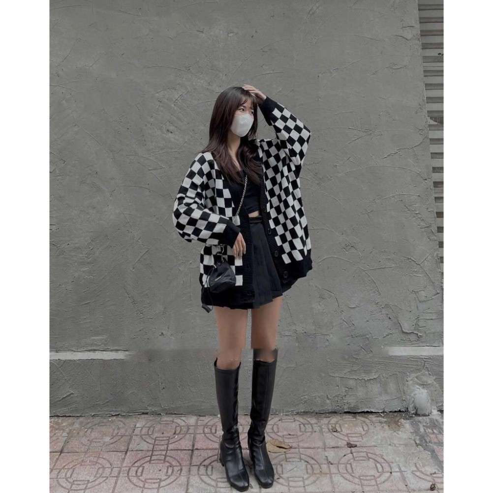 Áo cardigan - áo gile họa tiết caro phong cách hàn quốc chất vải len đan - Hàng nhập khẩu | BigBuy360 - bigbuy360.vn