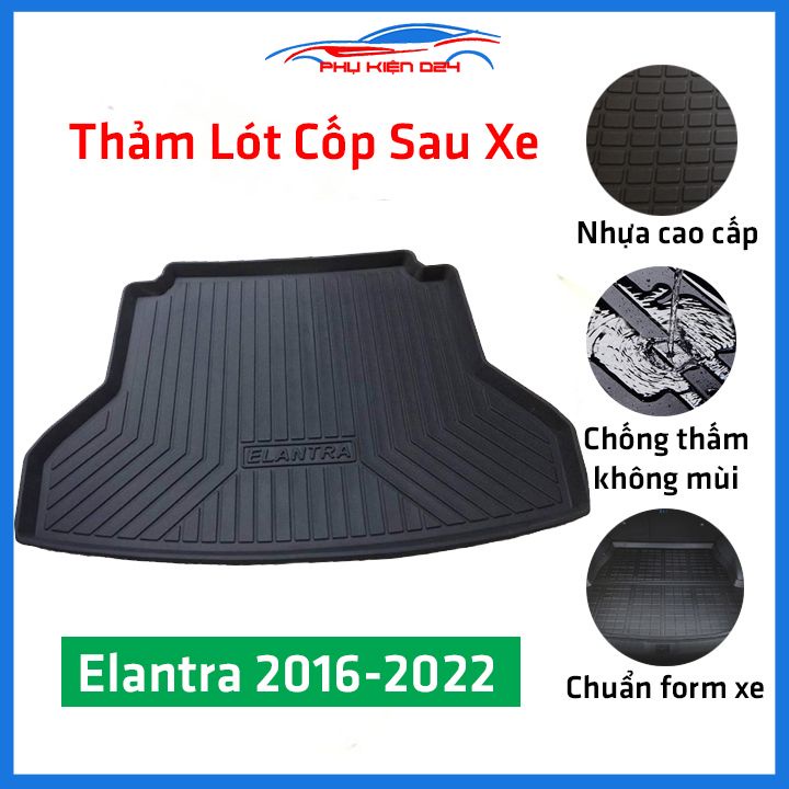 Thảm nhựa lót cốp Elantra 2016-2017-2018-2019-2020-2021-2022 nhựa dẻo dày dặn đàn hồi tốt