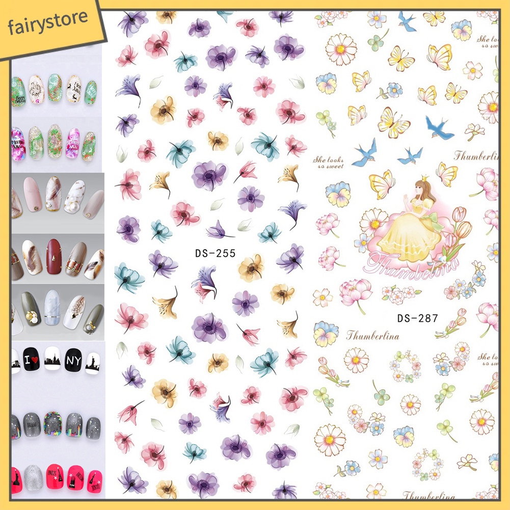 Tấm hình dán nhiều họa tiết xinh xắn dùng để trang trí móng