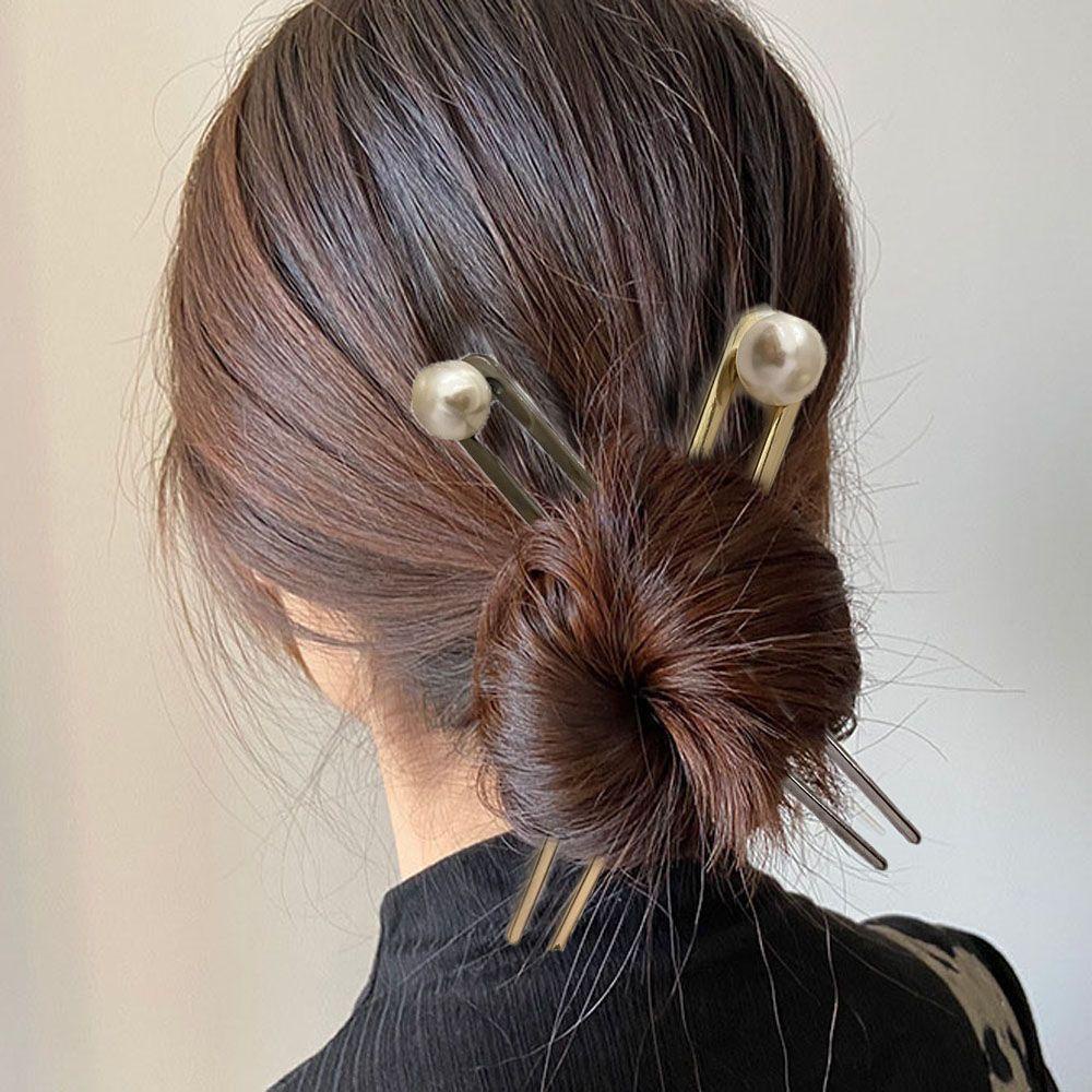 Trâm Cài Tóc Chữ U Bằng Kim Loại Phong Cách Hán Phục Trung Hoa Thanh Lịch Cho Nữ WMES15H