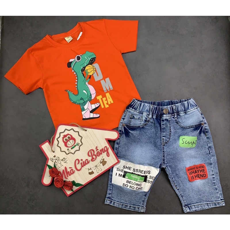 Nhà của Bống - Quần jeans bé trai phối chữ BELONG size 10,5 - 40 kg