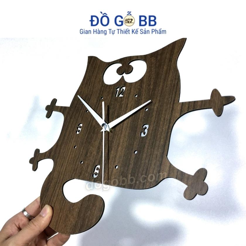 30cm Đồng Hồ Treo Tường Giá Rẻ Hình Mèo Phim Hoạt Hình Cho Trẻ Em Đẹp Bằng Gỗ Trang Trí - Đồ Gỗ BB