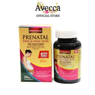 Viên Uống Bổ Sung Vitamin, Khoáng Chất Cần Thiết Cho Phụ Nữ Mang Thai Pharmekal Prenatal DHA And Folic Acid Hộp 60 Viên