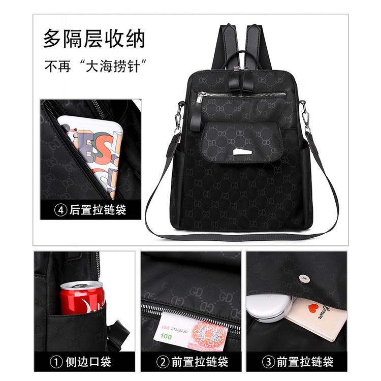 Ba Lô Vải Oxford Siêu Nhẹ Sức Chứa Lớn Thời Trang Hàn Quốc Cho Nữ