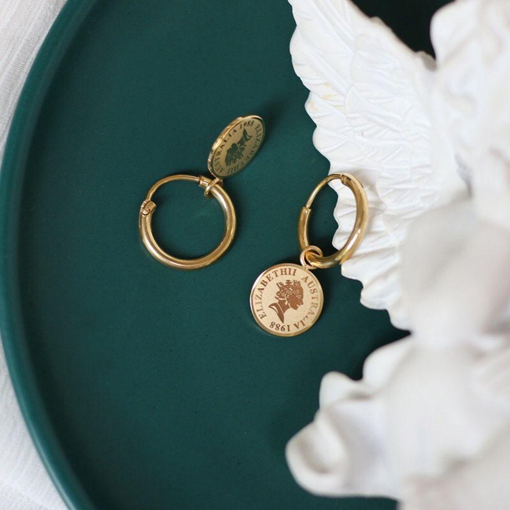 Bông Tai Bằng Thép Titan Hình Hoa Hồng Phong Cách Hàn Quốc