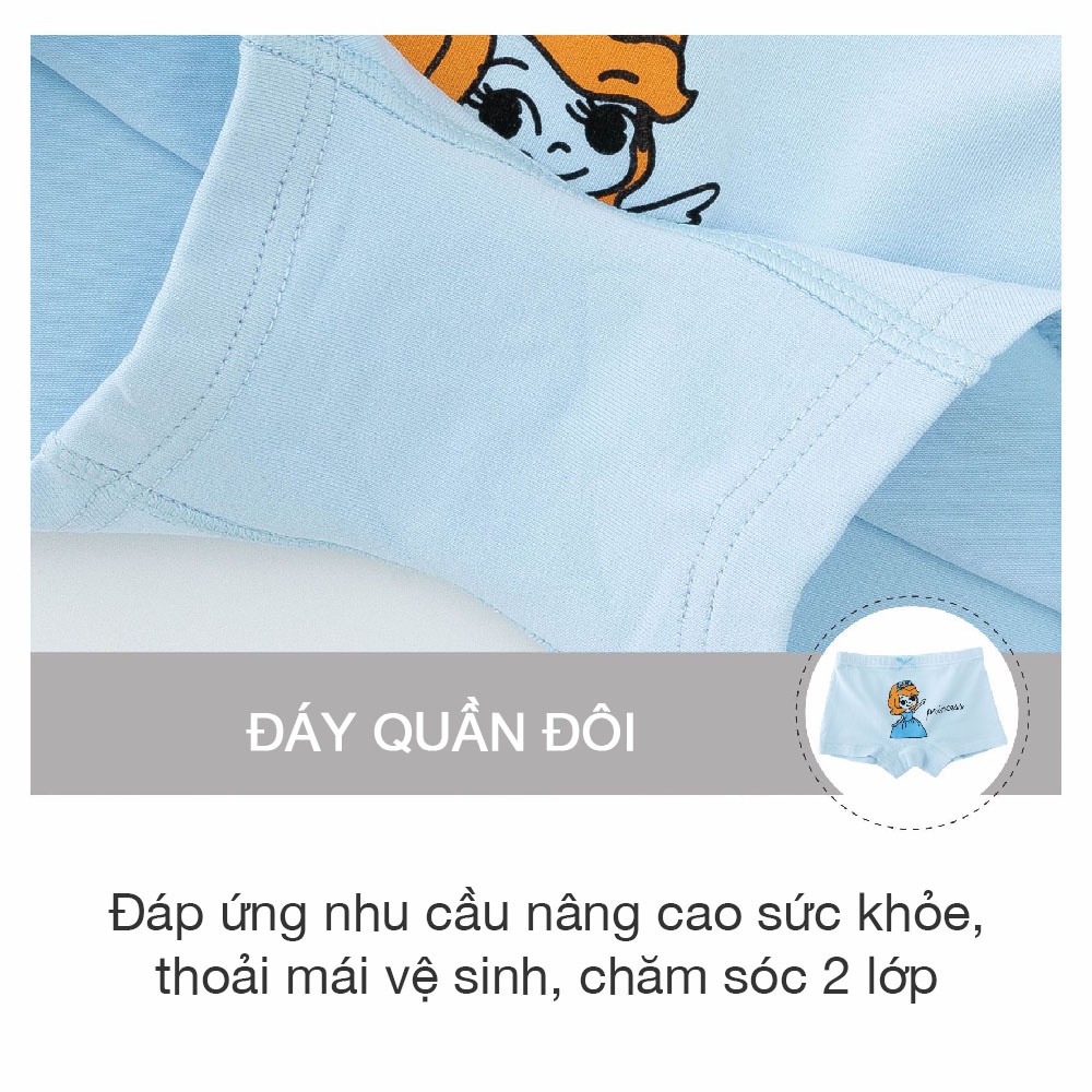 Hộp 5 Quần Chíp Bé Gái Chất Liệu COTTON Kháng Khuẩn Mềm Mại Co Giãn Đàn Hồi Tốt Họa Tiết Công Chúa Dễ Thương Mã DL-001