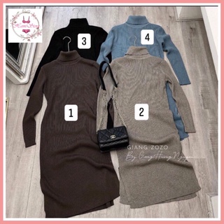 Váy Len Body Cổ Cao Siêu Đẹp From Chuẩn💥 Hàng L1 QCCC Len Tăm To Sang Chảnh💥