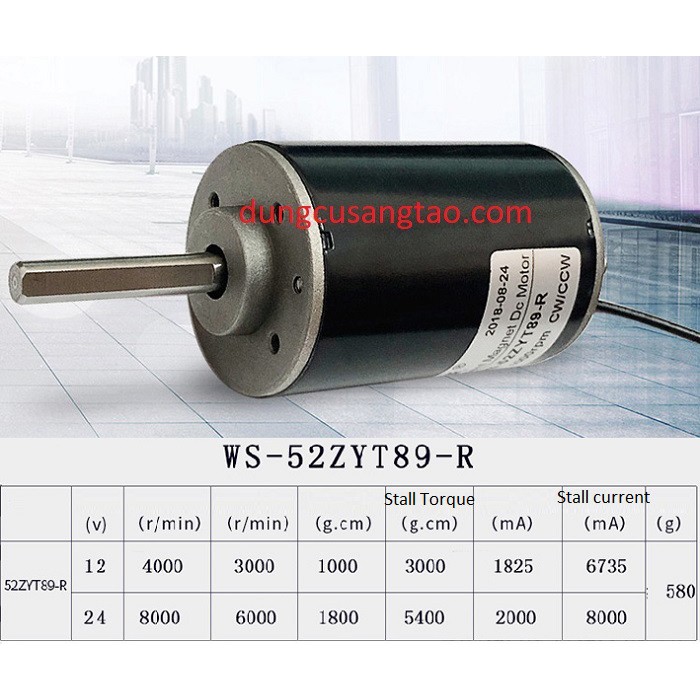 Motor cốt 8mm 52ZYT89-R (24V)