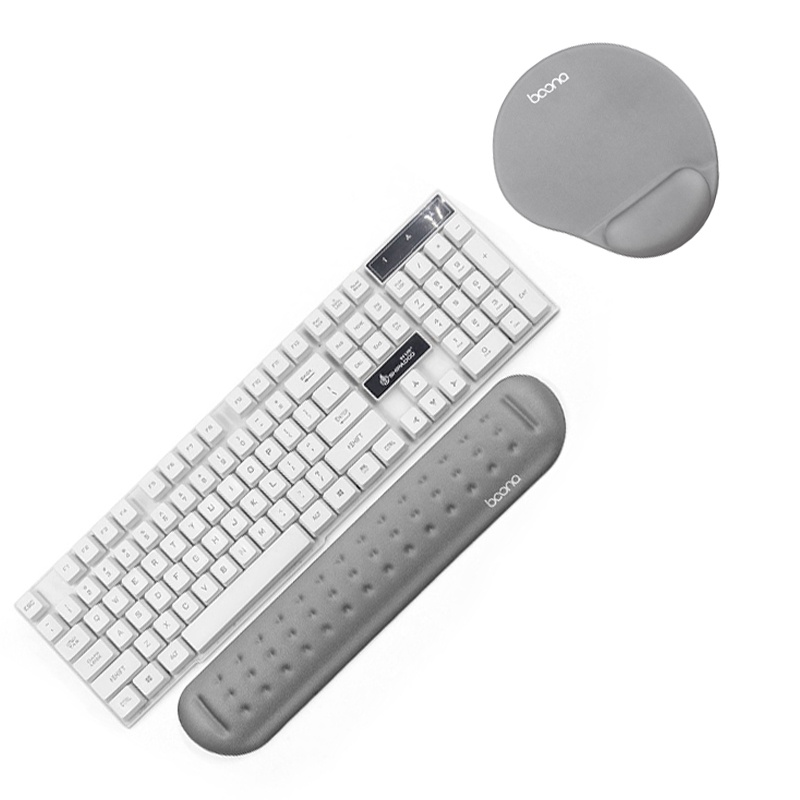 Combo Bộ Lót Chuột Silicon + Đệm Kê Bàn Phím Chống Mỏi Cổ Tay Boona 3D Mouse Pad