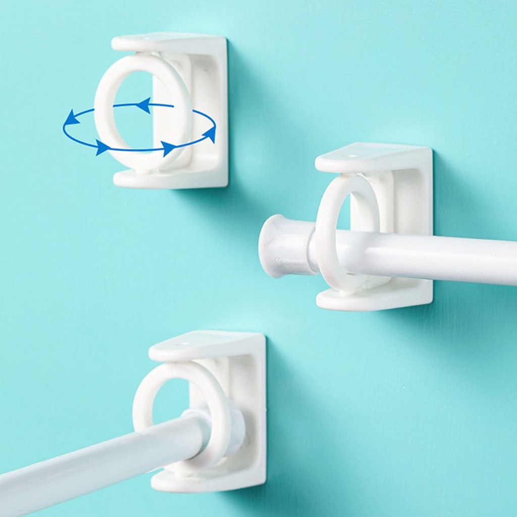 [Fenteer1] Bộ 2 Giá Đỡ Thanh Treo Rèm Tự Dính Không Cần Khoan Cho Gia Đình