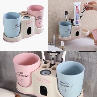 Bộ Nhả Kem Đánh Răng Tự Động Lúa Mạch 2 Cốc