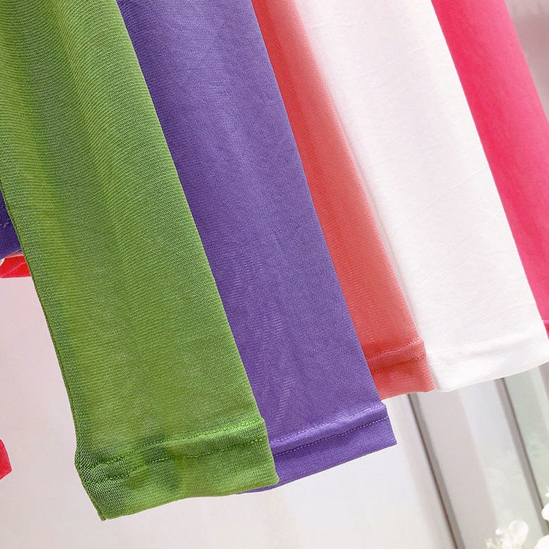 Áo Lưới Mỏng Màu Tím Vải Lụa Mát Thời Trang Mùa Hè Cho Nữ