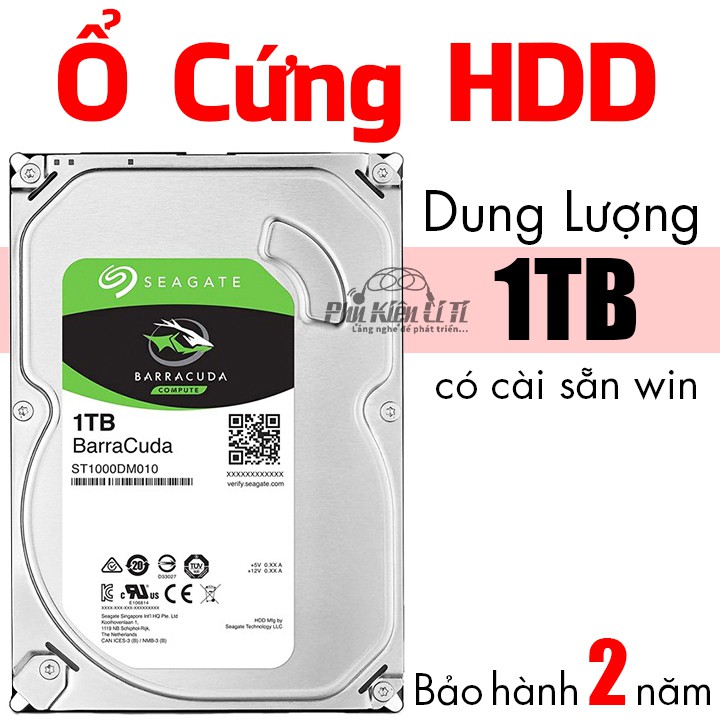 Ổ cứng máy bàn hdd seagate 1TB có cài sẵn win bảo hành 2 năm