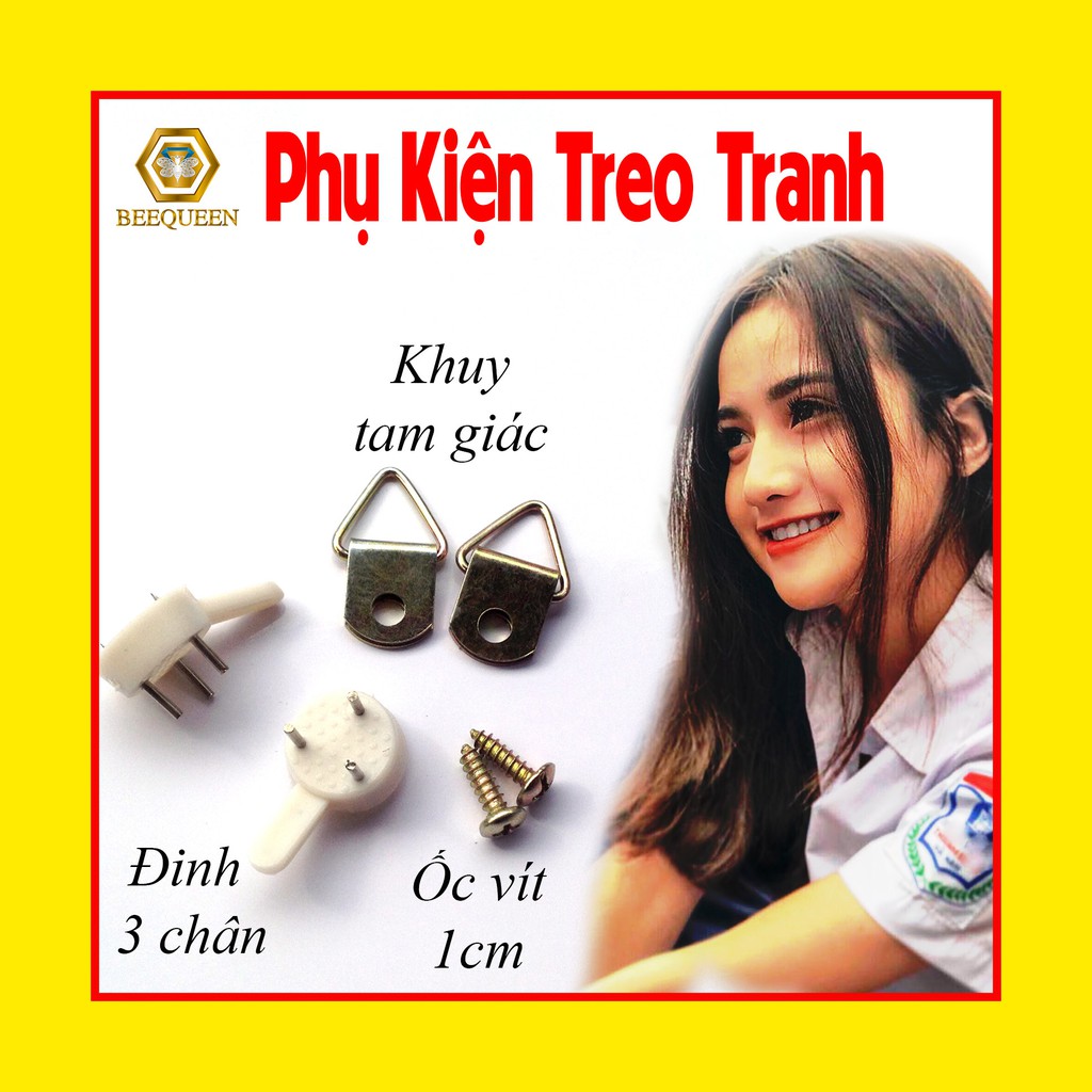 [Giá Rẻ - Chất Lượng] Combo 30 Đinh,Ghim Ba Chân, Khuy Tam Giác, Ốc Vít - Phụ Kiện Treo Tranh