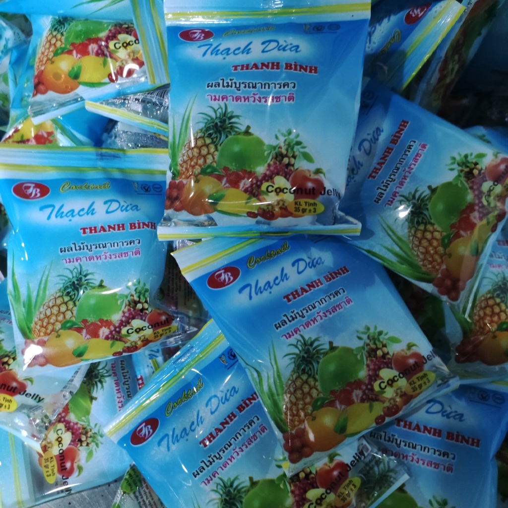 Thạch dừa Thành Bình_ Thạch dừa túi_thạch dừa tuổi thơ bich 20 gói