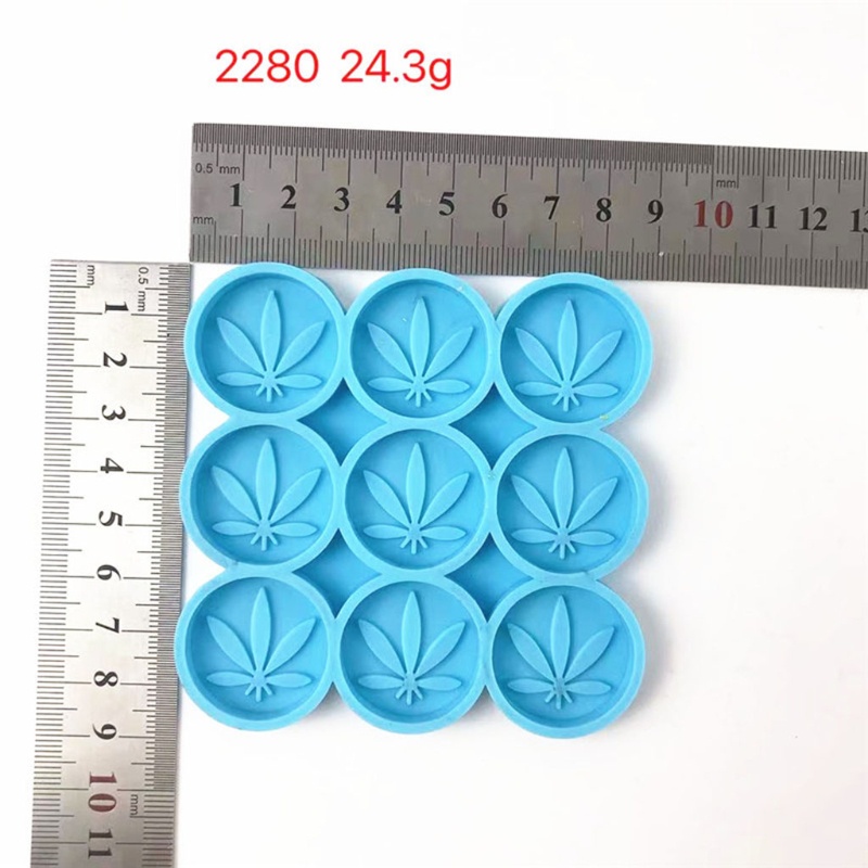 Khuôn Silicone Làm Mặt Dây Chuyền 9 Ngăn Hình Chiếc Lá