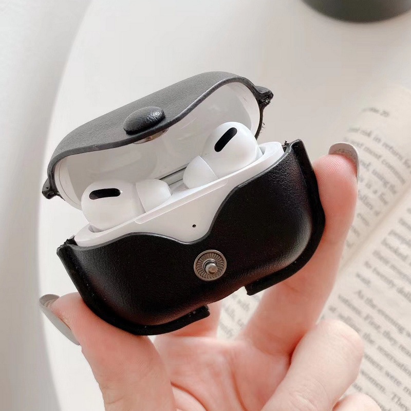 Case Bao Da Airpods Pro Có Nút Gài Móc Khóa Treo