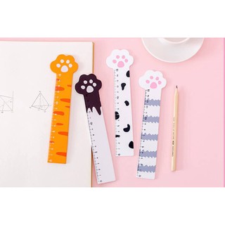Thước kẻ gỗ hình chân mèo 15cm