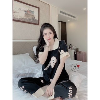 Đồ Ngủ Nữ Pyjama Thiết Kế Lụa Mango Ngắn Tay [FreeShip]