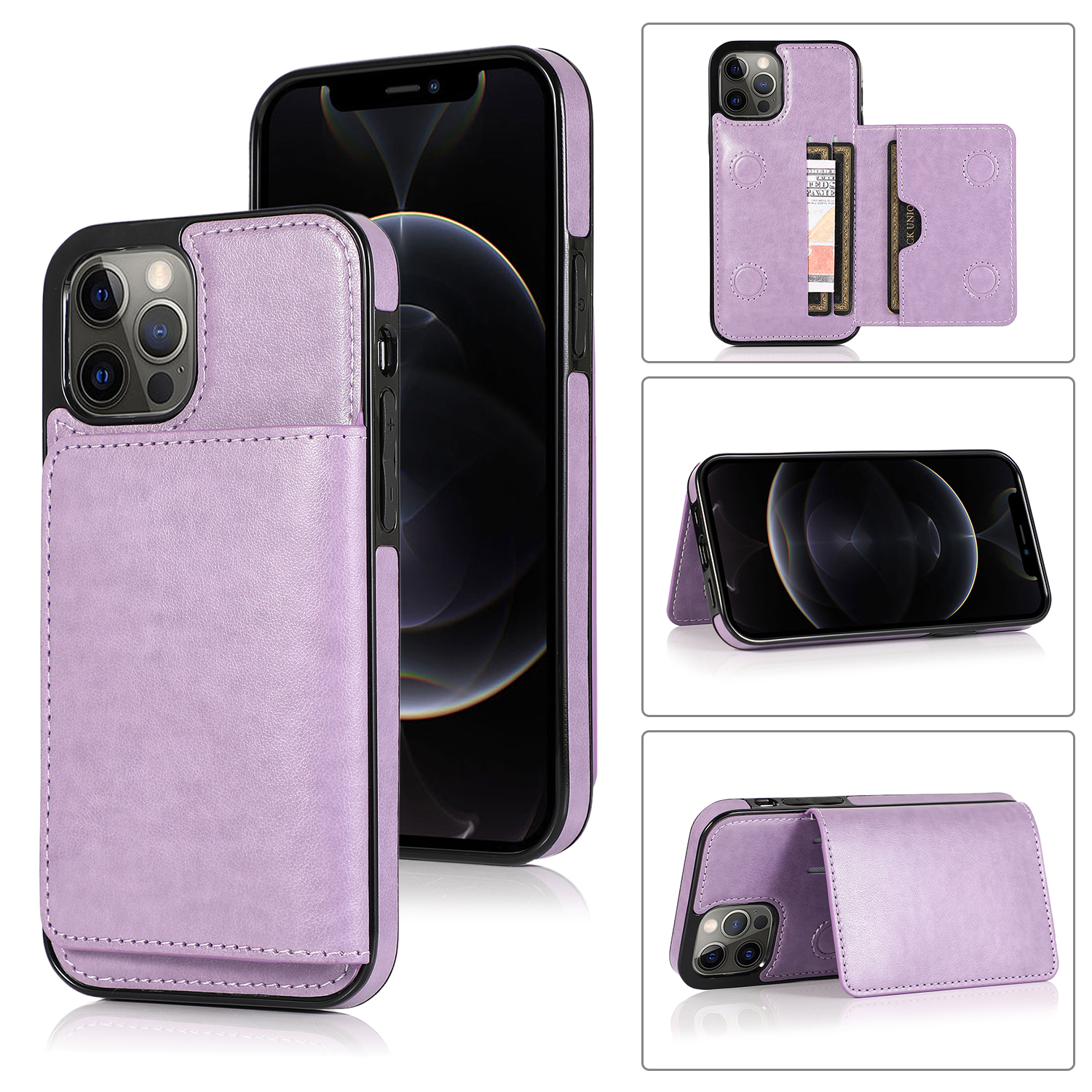 Ốp lưng iPhone 12 Pro Max Soft PU Leather Flip Case With Card Slots Stand Holder Apple iPhone 11 Pro iPhone12 mini Phone Case | BigBuy360 - bigbuy360.vn